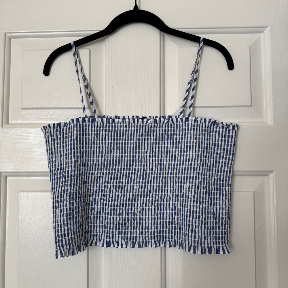 Express Striped Ruched Crop Top